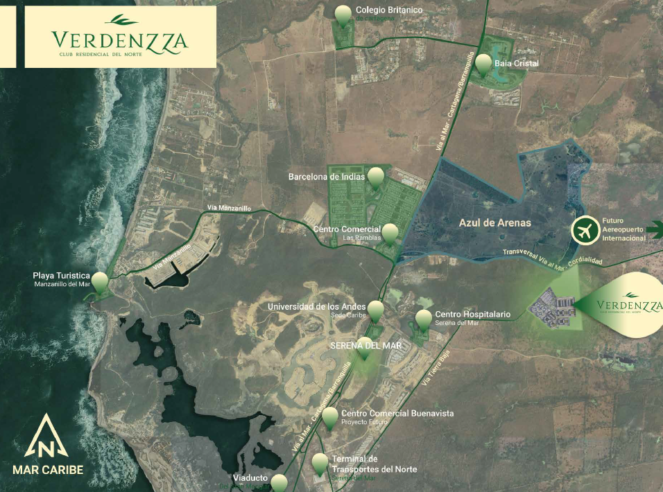 Verdenzza — ubicación y cercanías en la Zona Norte de Cartagena